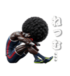 アフロ×陸上（ランナー）2！3Dリアル（個別スタンプ：39）