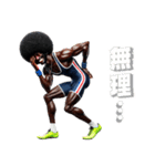 アフロ×陸上（ランナー）2！3Dリアル（個別スタンプ：40）