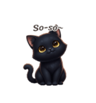 【英語】 黒猫 スタンプ 1（個別スタンプ：3）