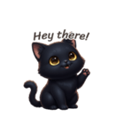 【英語】 黒猫 スタンプ 1（個別スタンプ：4）