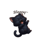 【英語】 黒猫 スタンプ 1（個別スタンプ：6）