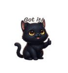 【英語】 黒猫 スタンプ 1（個別スタンプ：7）