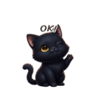 【英語】 黒猫 スタンプ 1（個別スタンプ：8）