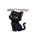 【英語】 黒猫 スタンプ 1（個別スタンプ：15）