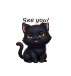 【英語】 黒猫 スタンプ 1（個別スタンプ：16）