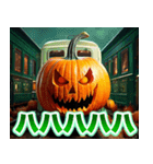ハロウィンカボチャ列車（個別スタンプ：34）