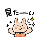 しっかり感情♡カラフルうさぎ（個別スタンプ：3）