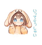 元気な犬耳パーカーの女の子（個別スタンプ：16）
