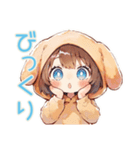 元気な犬耳パーカーの女の子（個別スタンプ：20）