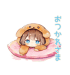 元気な犬耳パーカーの女の子（個別スタンプ：24）