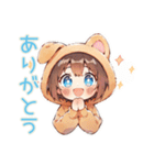 元気な犬耳パーカーの女の子（個別スタンプ：25）