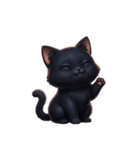 【文字なし】 黒猫 スタンプ（個別スタンプ：1）