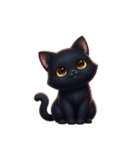【文字なし】 黒猫 スタンプ（個別スタンプ：3）