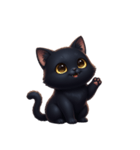 【文字なし】 黒猫 スタンプ（個別スタンプ：4）