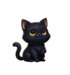 【文字なし】 黒猫 スタンプ（個別スタンプ：9）
