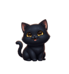 【文字なし】 黒猫 スタンプ（個別スタンプ：16）