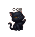 【繁體字】 黒猫 スタンプ 1（個別スタンプ：8）