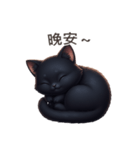 【繁體字】 黒猫 スタンプ 1（個別スタンプ：11）