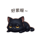 【繁體字】 黒猫 スタンプ 1（個別スタンプ：13）