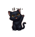 【日本語】 黒猫 スタンプ 1（個別スタンプ：12）