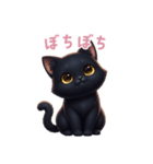 【日本語】 黒猫 スタンプ 2（個別スタンプ：3）