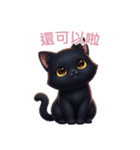 【繁體字】 黒猫 スタンプ 2（個別スタンプ：3）