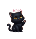【ベトナム】 黒猫 スタンプ 2（個別スタンプ：4）