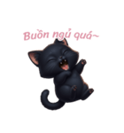 【ベトナム】 黒猫 スタンプ 2（個別スタンプ：6）