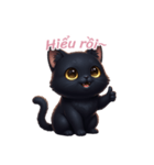 【ベトナム】 黒猫 スタンプ 2（個別スタンプ：7）