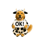 ゴールデンレトリバー牛着ぐるみ★即返信（個別スタンプ：11）