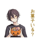 黒猫系男子のハロウィン★ゆる（個別スタンプ：37）