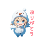 【日常使い】にっこり雪だるまちゃん☃️（個別スタンプ：3）