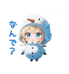 【日常使い】にっこり雪だるまちゃん☃️（個別スタンプ：27）