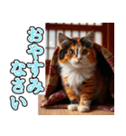 背景が動く★冬を感じる三毛猫_挨拶（個別スタンプ：8）