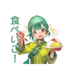 アオザイ女子の日程調整ごはん（個別スタンプ：4）