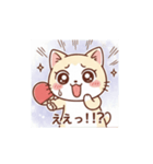 可愛い猫の漫画風の卓球挨拶スタンプ（個別スタンプ：4）