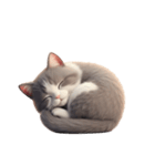 【文字なし】 灰色＆白色 ねこ スタンプ（個別スタンプ：11）