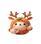 ぽっちゃりお茶ジカ（個別スタンプ：3）