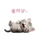 【韓国語】 アメリカンショートヘア 2（個別スタンプ：6）