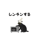 白ニット帽の黒猫スタンプ VOL.3（個別スタンプ：22）