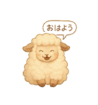 ふわふわ羊♪使いやすい♡あいさつ♡敬語♡（個別スタンプ：1）