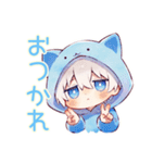 天使な白猫耳パーカーくんの全肯定（個別スタンプ：3）