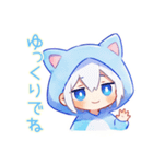 天使な白猫耳パーカーくんの全肯定（個別スタンプ：34）