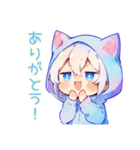 天使な白猫耳パーカーくんの全肯定（個別スタンプ：36）