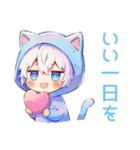 天使な白猫耳パーカーくんの全肯定（個別スタンプ：40）