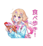 パステル女子の原宿食べ歩き（個別スタンプ：6）