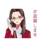 メガネガールの丁寧敬語★仕事（個別スタンプ：38）