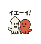 タコとイカの共演スタンプ（個別スタンプ：28）