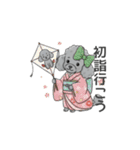 トイプードル グレー（秋冬のスタンプ）（個別スタンプ：37）