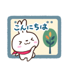 小さい白うさ【北欧風】（個別スタンプ：3）